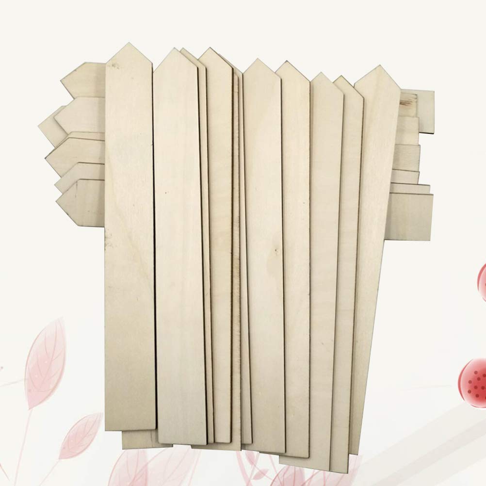 50 Pack Wooden Garden Labels with Long Strip Stakes - Durable Plant Markers for Herbs, Vegetables & Flowers - Perfect for Outdoor Gardening & Indoor Plant Identification