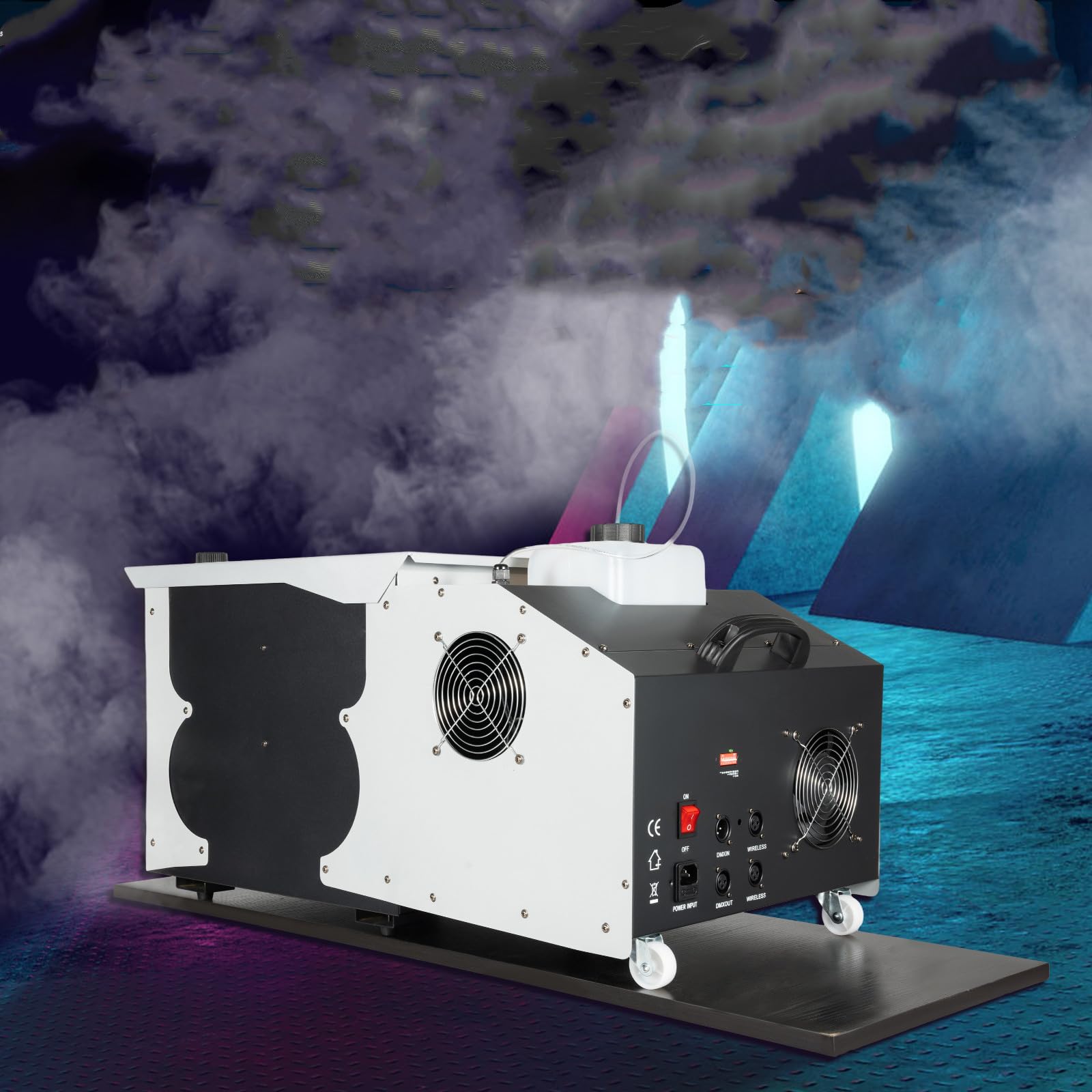 1500W Low-Lying Smoke Fog Machine with Remote & DMX512 Control - Professional DJ Stage Fogger for Clubs, Weddings, Theater - Creates Dry Ice Effect - Black (Ideal for Dance Floors, Concerts & Special Effects)
