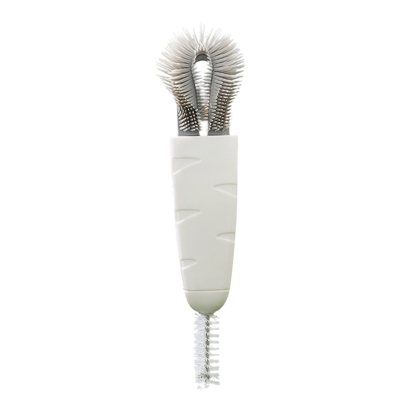 Multi-Purpose Cleaning Brush Set - 1 Brush with 3 Detachable Heads for Faucet Crevices, Bottle Caps & Hard-to-Reach Areas | Perfect for Kitchen, Baby Bottles, Toilet Cleaning & Household Deep Cleaning