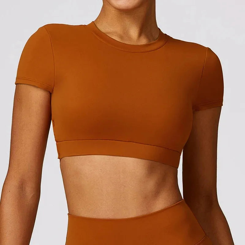 Women's Backless Sports Short Shirts - Sexy Crop Top for Gym, Fitness & Yoga - Quick Drying Breathable Workout Sportswear - Perfect for Running, Pilates & Summer Outdoor Activities