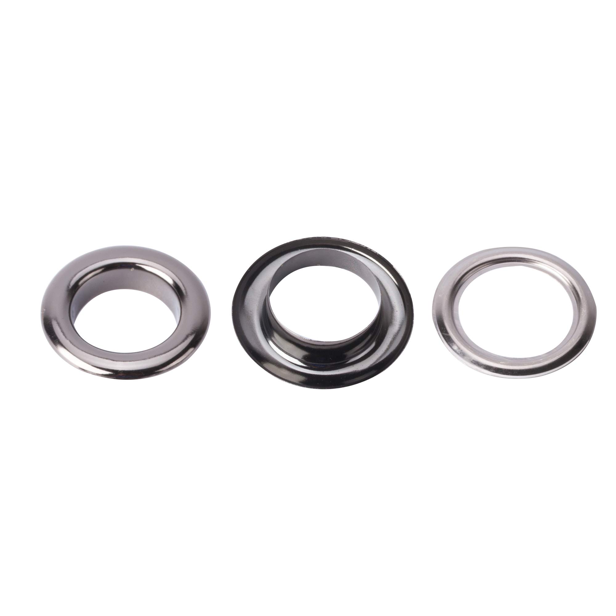 8mm Gun Metal Eyelets - Rust Proof Brass Grommets for Leather Crafts & Clothing