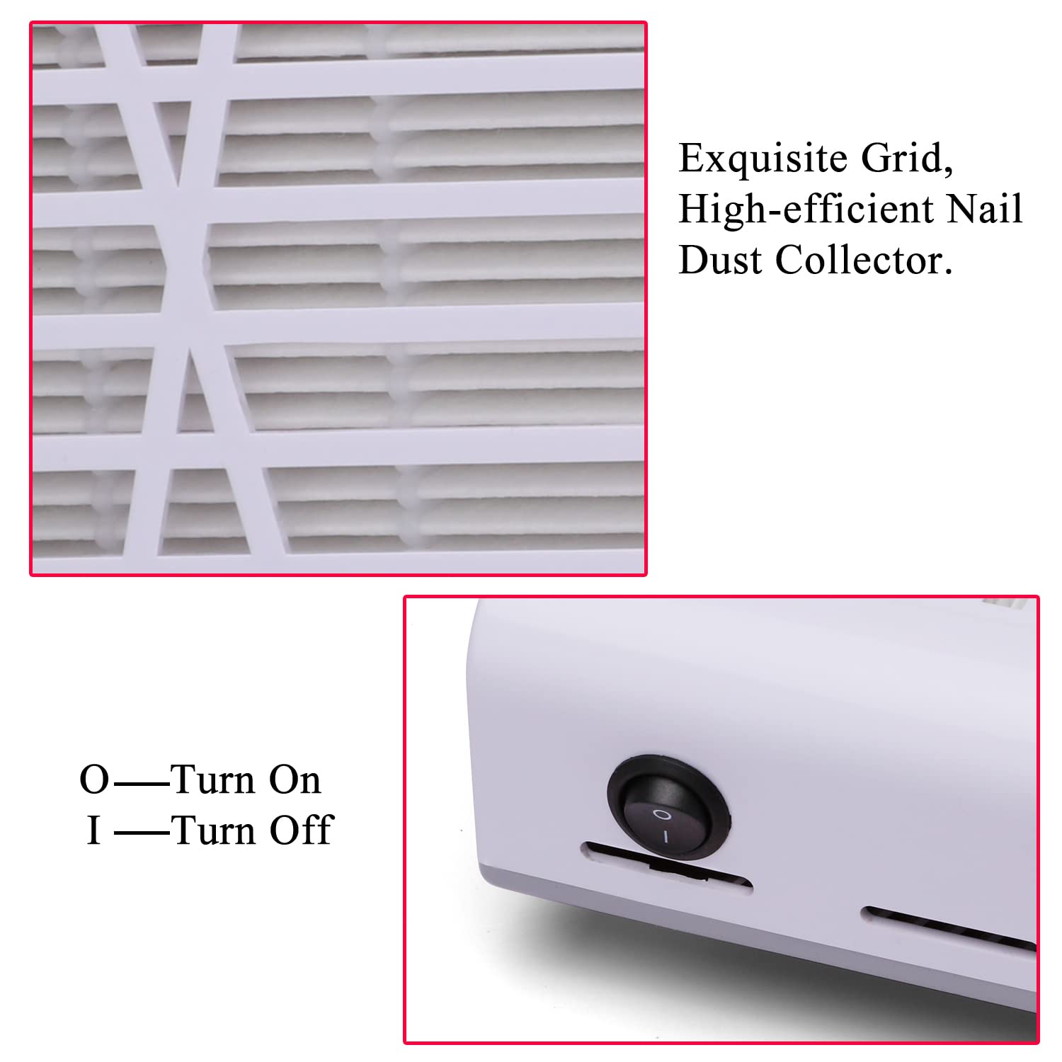 Oskade 80W Nail Dust Collector Vacuum Machine - Powerful Electric Nail Drill Dust Cleaner for Acrylic, Polygel & Dipping Powder Nails | Salon & Home Use | Perfect for Nail Art, Manicures & Pedicures