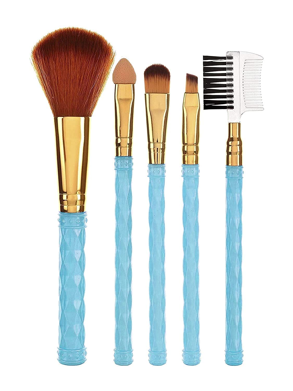 Professional Synthetic Makeup Brush Set - 5 Piece Foundation, Blending & Blush Brushes for Flawless Face Makeup | Perfect for Daily Use, Travel & Professional Makeup Artists
