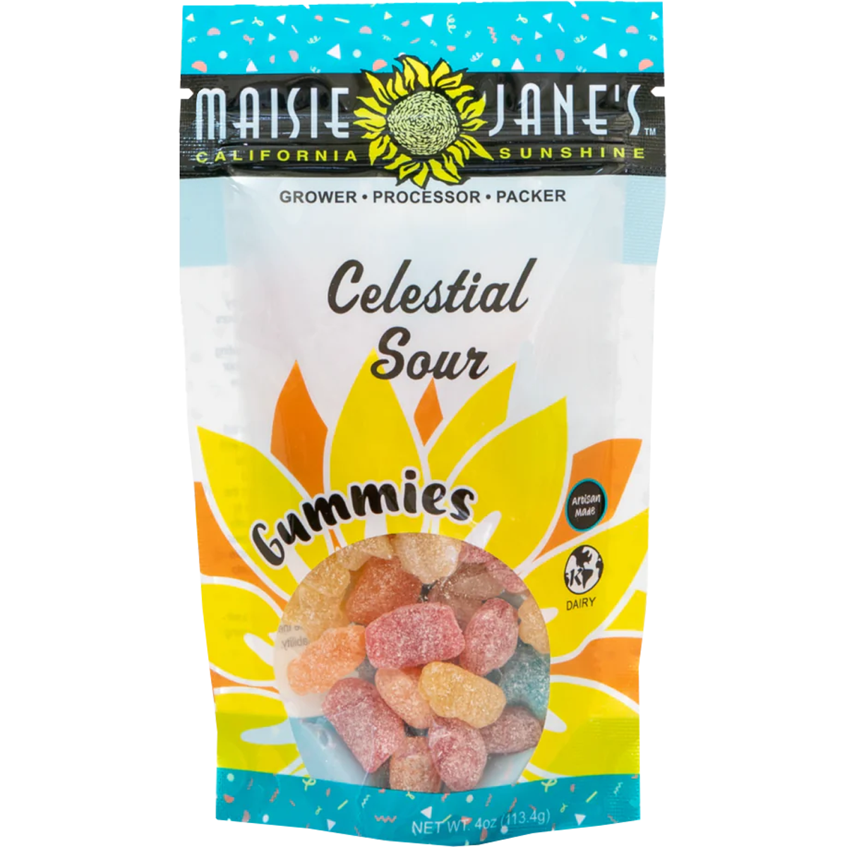 Celestial Sour Gummies Candy - 4 oz Pack of Delicious Tangy Fruit Flavors - Perfect for Parties, Movie Nights & Snacking