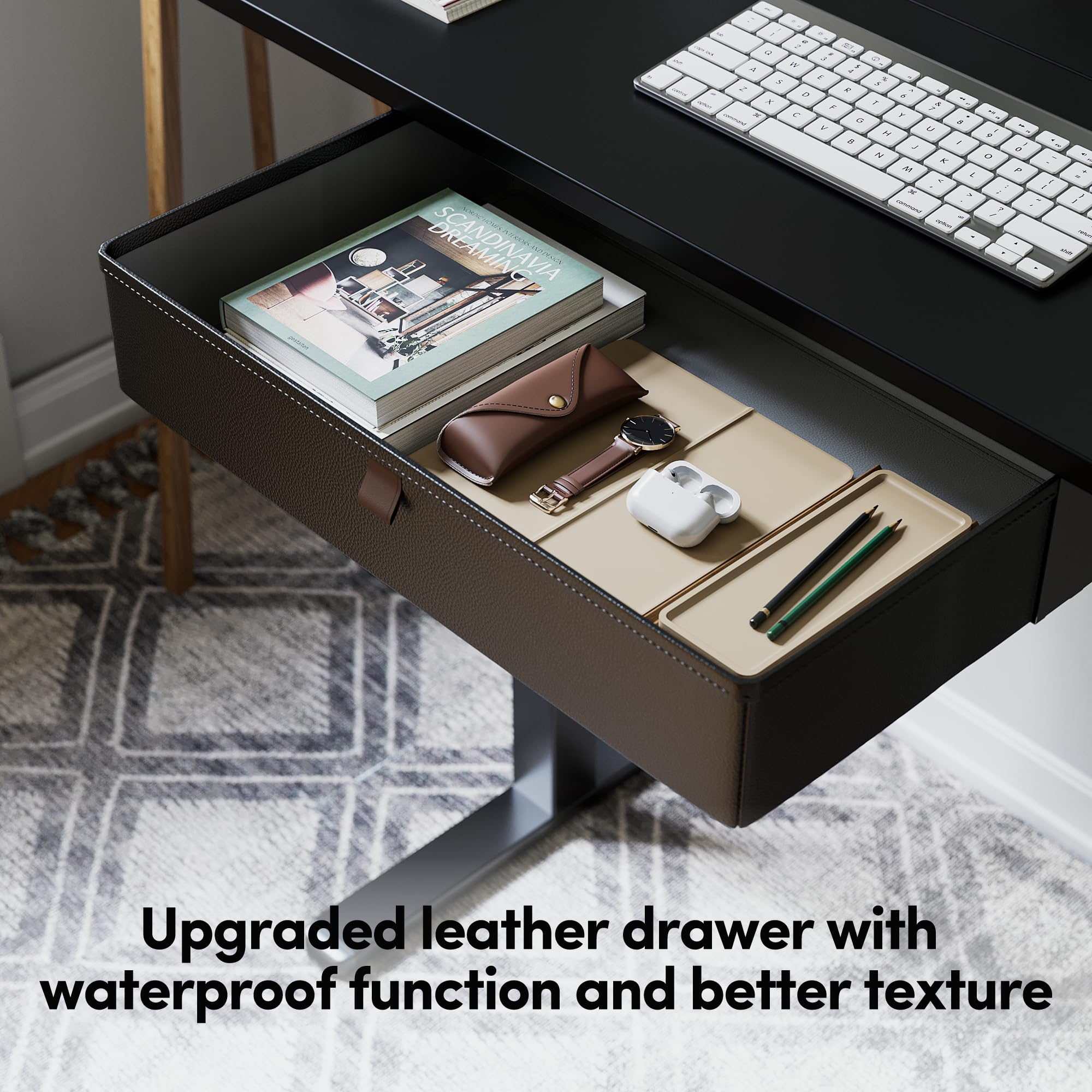 BANTI 40x24 Inches Electric Standing Desk with Drawer - Adjustable Height Sit Stand Desk for Home Office, Ergonomic Computer Desk (Black) | Perfect for Remote Work, Gaming & Small Spaces