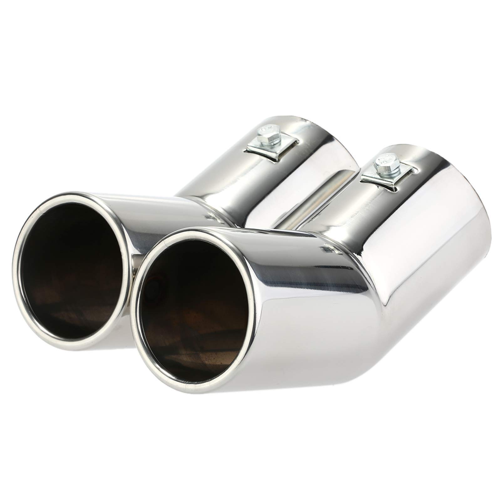 Dual Stainless Steel Exhaust Tail Pipes & Muffler Tips for VW Golf 4, Bora, Jetta - High-Performance Car Accessories & Styling Upgrade - Perfect for Street Racing & Custom Car Builds