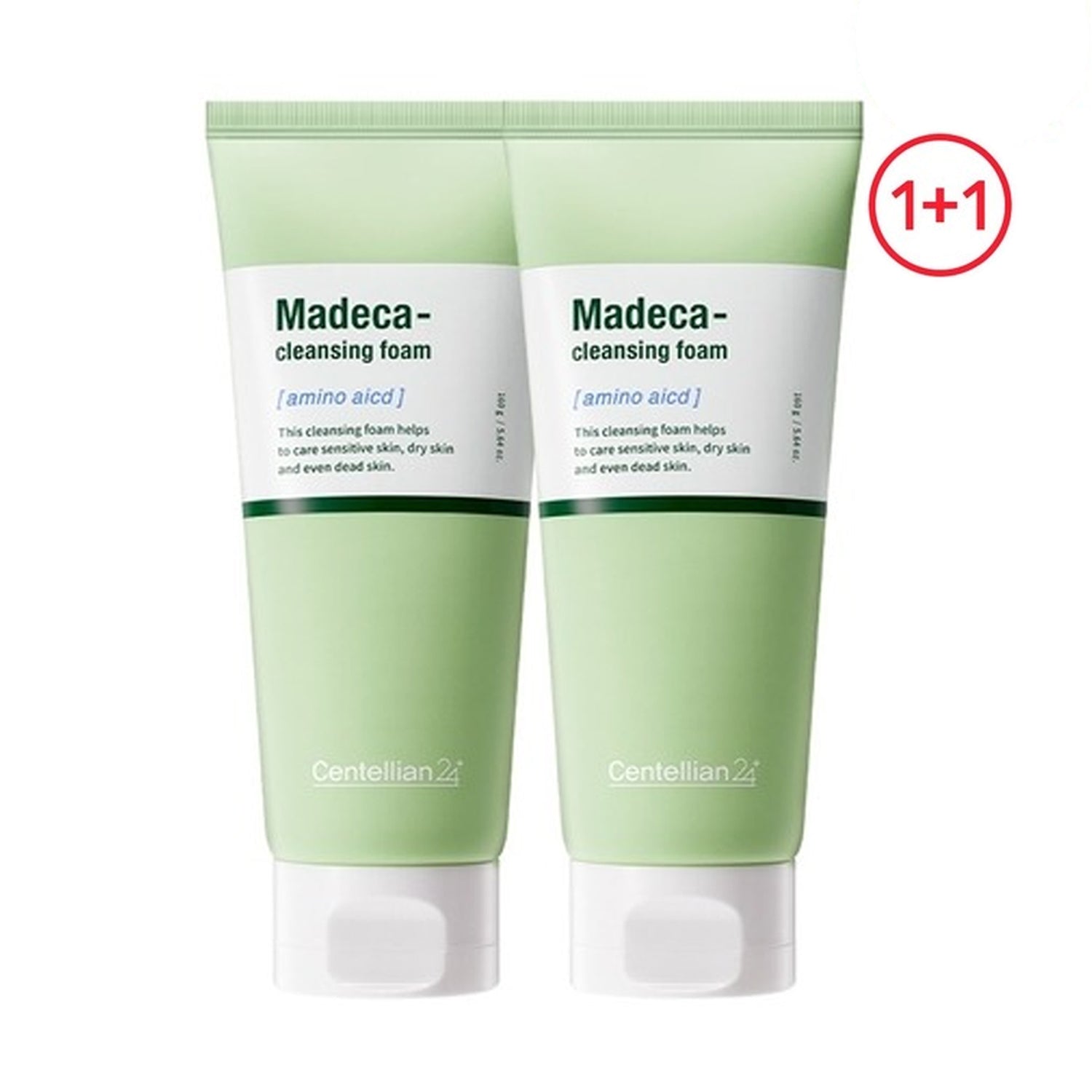 Centellian24 Madeca Amino Acid Cleansing Foam 160g (2-Pack) - Gentle Korean Skincare for Sensitive & Acne-Prone Skin - Perfect for Daily Face Wash Routine
