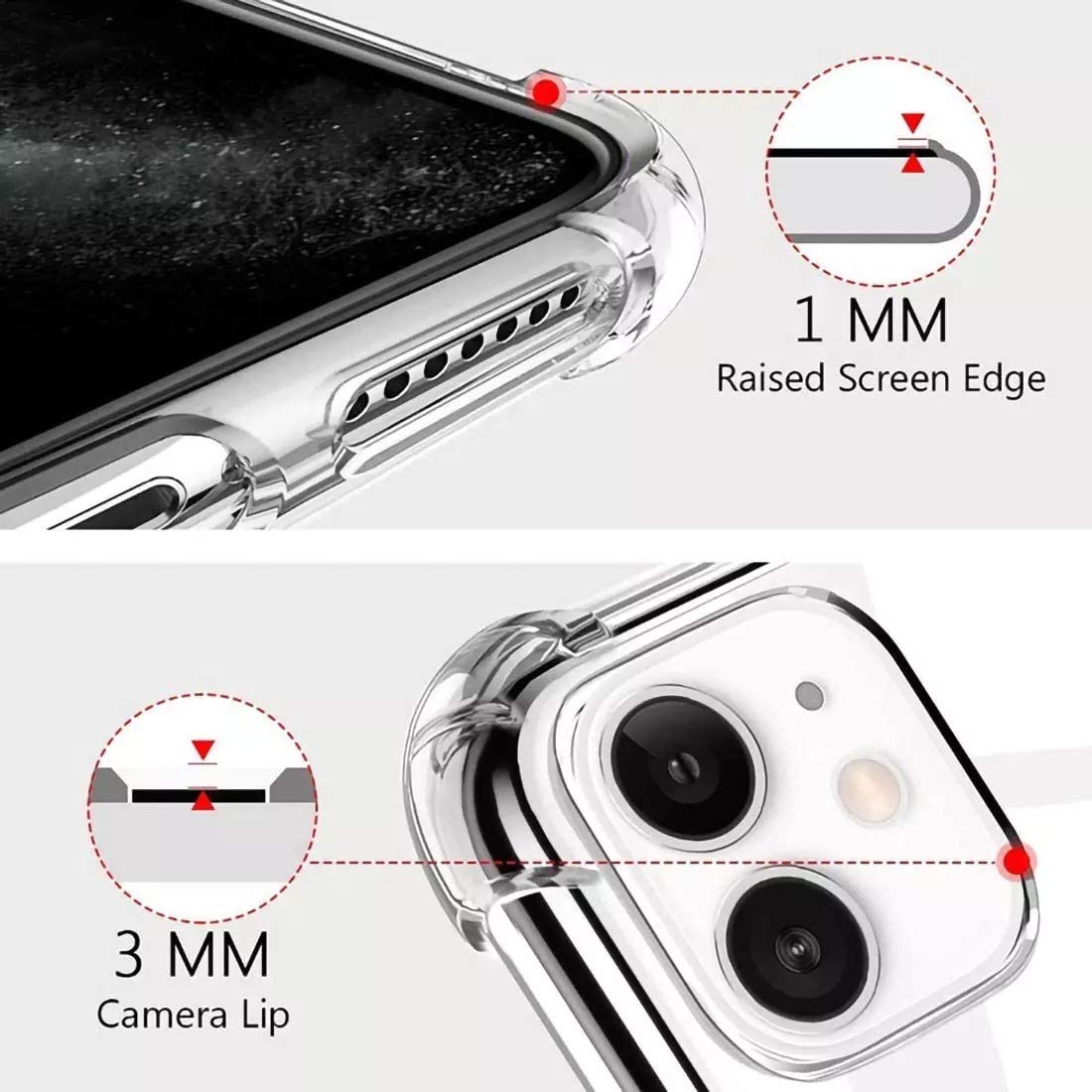 Shockproof Clear iPhone 12 Case & iPhone 12 Pro Case - Crystal Transparent Protective Cover with 4 Corner Protection | Perfect for Everyday Use, Travel & Outdoor Activities