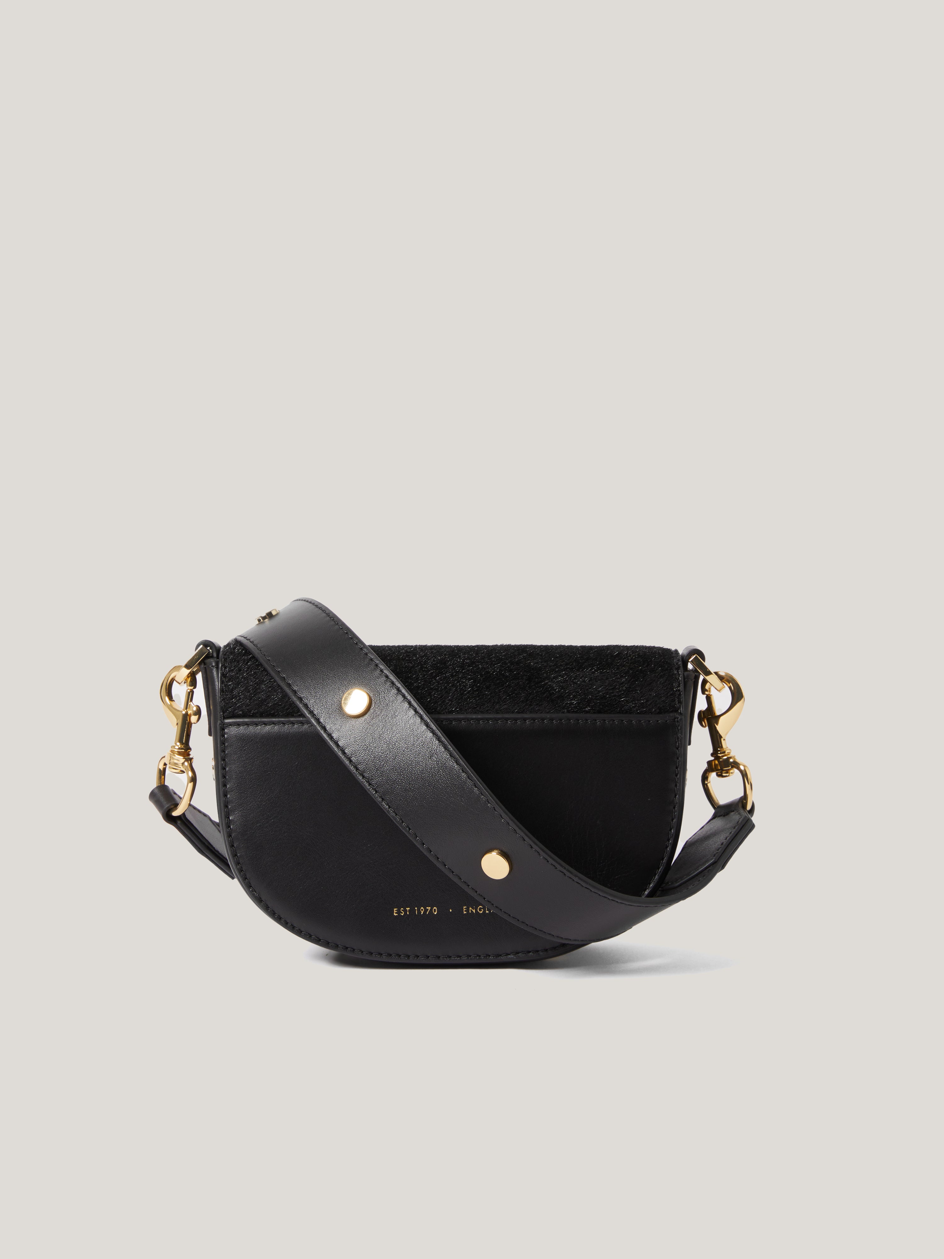 Luxury Calf Hair Denbigh Crossbody Bag for Women - Elegant Black Leather Shoulder Purse | Perfect for Evening Parties, Date Nights & Special Occasions