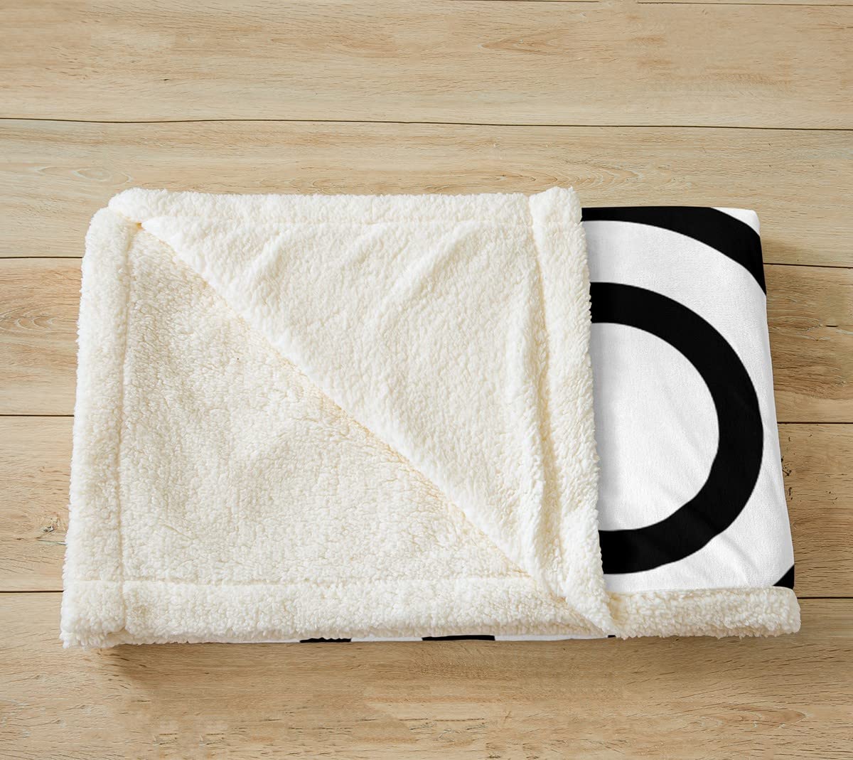 Super Soft Black & White Fleece Throw Blanket - Cozy Sherpa Plush with Modern Geometric Pattern for Kids, Women & Adults (30x40 Inches) - Perfect for Sofa, Bed, Couch & Winter Snuggling