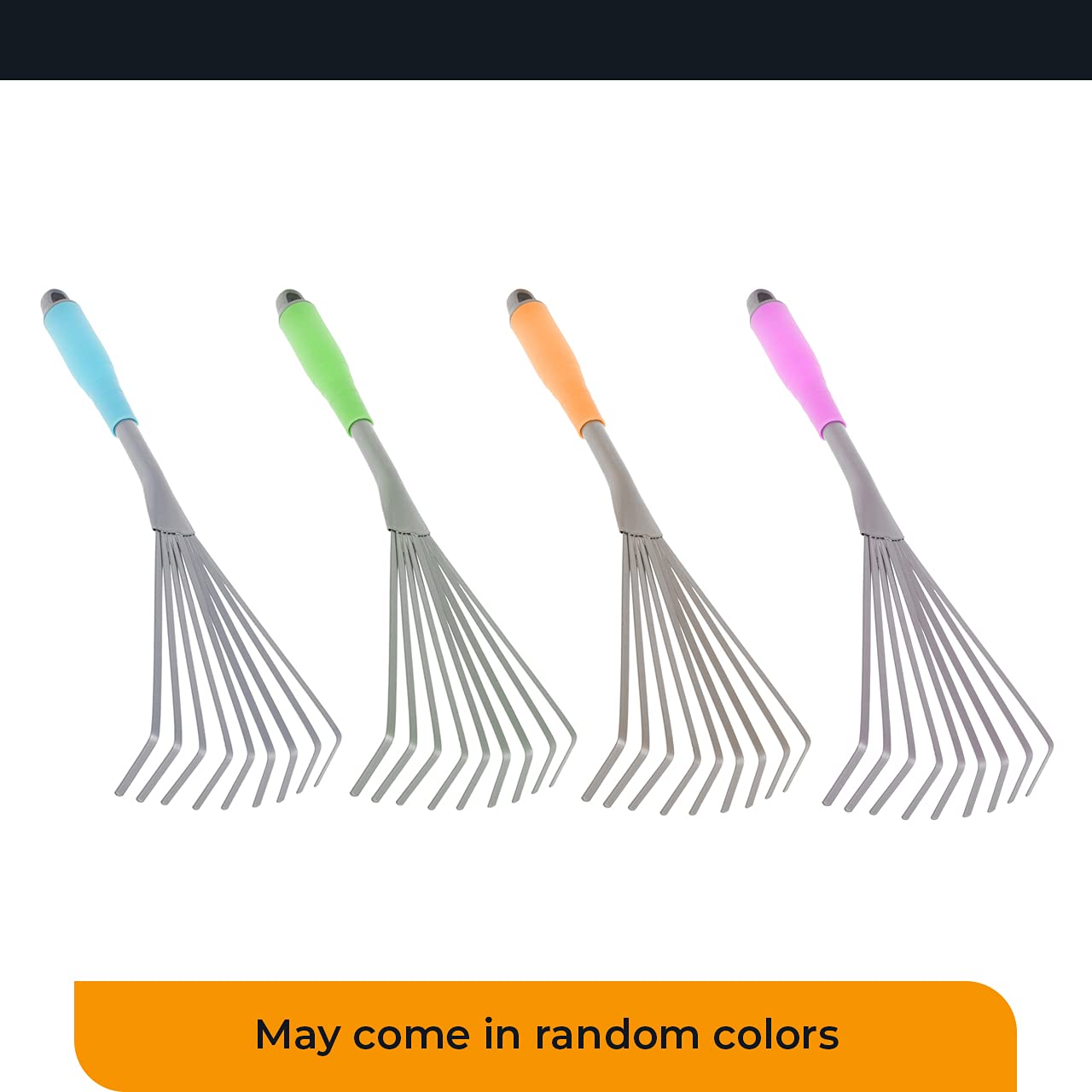 Mini Metal Fan Rake - Durable Steel Hand Tool for Gardening, Weeding & Soil Cultivation - Perfect for Small Gardens, Flower Beds & Tight Spaces - Ergonomic Hand Held Garden Rake for Easy Use