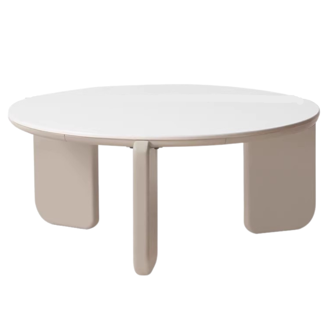 Solid Poplar Wood Rock Plate Coffee Table - Rustic Modern Living Room Furniture for Home Decor & Entertainment
