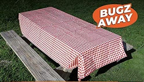 BugzAway Waterproof Picnic Tablecloth - Outdoor Dining, Camping & BBQ Party Essential - Sandproof & Easy Clean Polyester Fabric