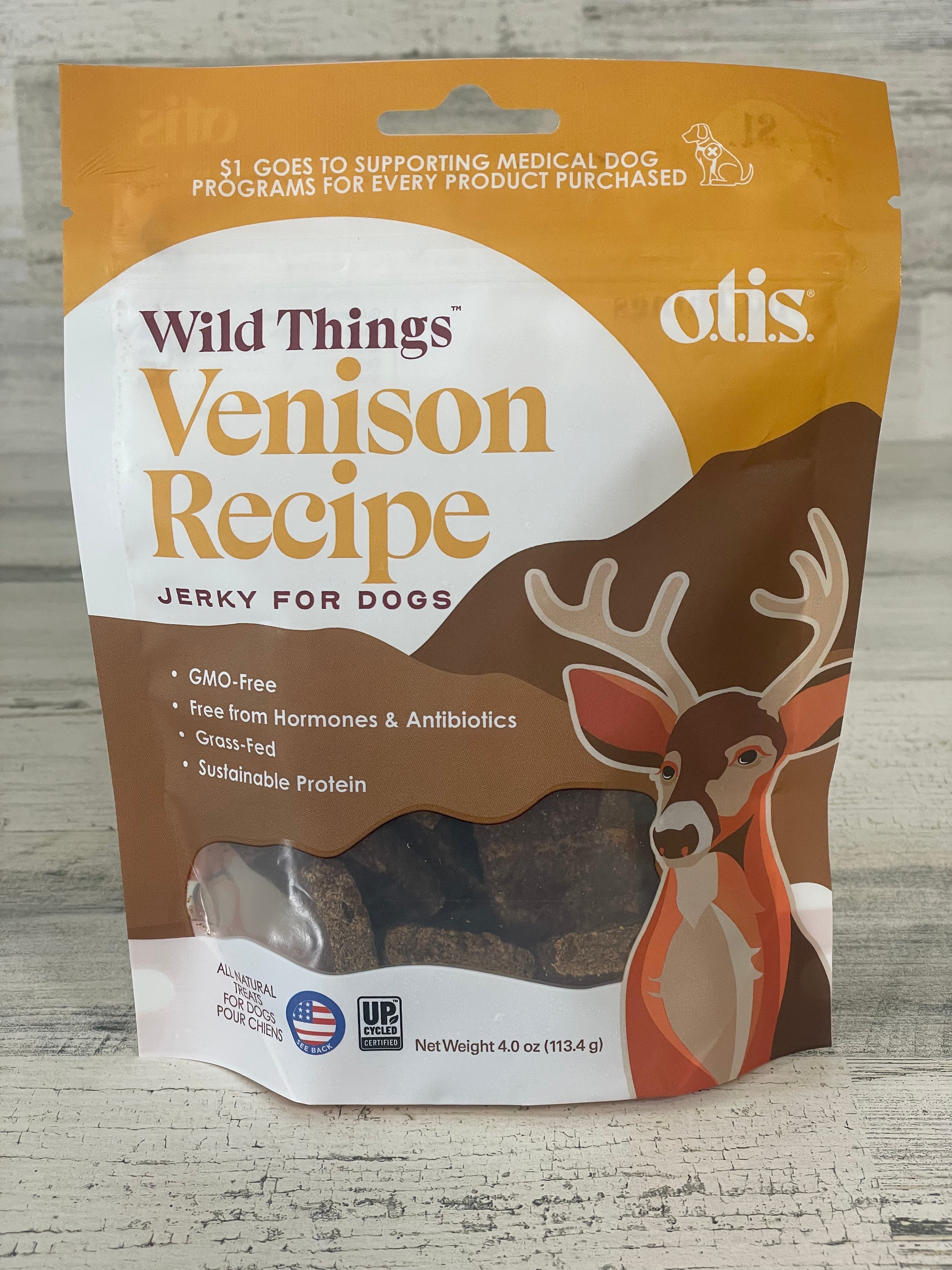 Otis Wild Things Venison Jerky - Premium Natural Deer Meat Snack for Hiking, Camping & Outdoor Adventures | High Protein, Low Carb, Keto-Friendly Dog Treats