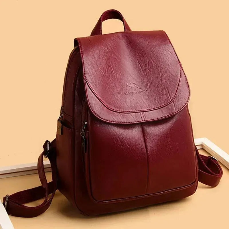 Premium Soft Leather Women's Backpack - Stylish & Durable for Work, Travel & Daily Use