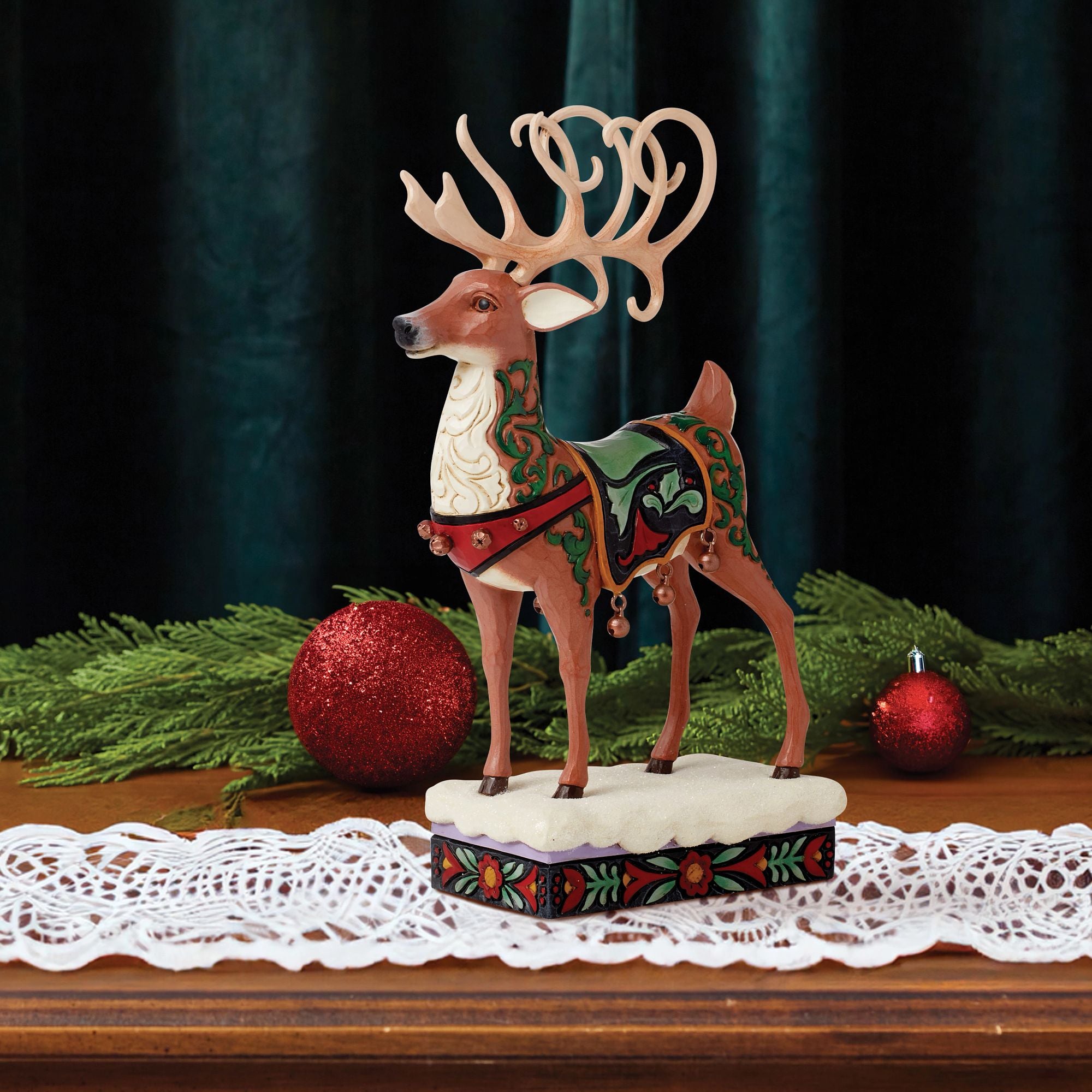 Holiday Manor Reindeer Figurine - Christmas Decorations for Home, Tabletop, and Holiday Display - Perfect for Festive Season, Winter Decor, and Gift Giving