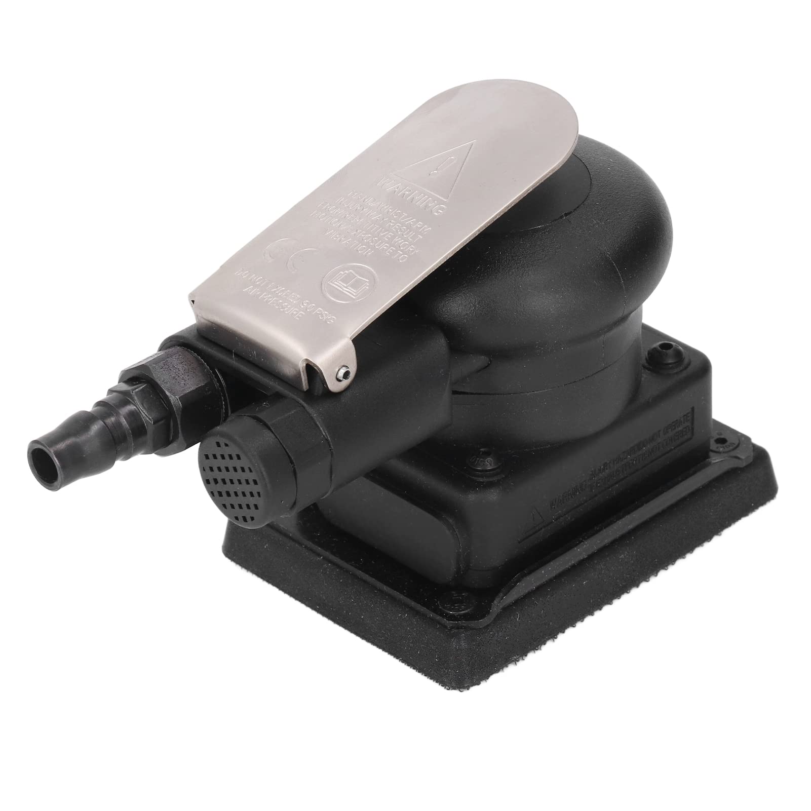 Industrial Pneumatic Air Sander - Square Random Orbital Palm Sander for Wood, Metal & Glass Polishing | Heavy-Duty Air Sanding Machine with Sandpaper | Perfect for Automotive, Woodworking & Metal Fabrication Projects