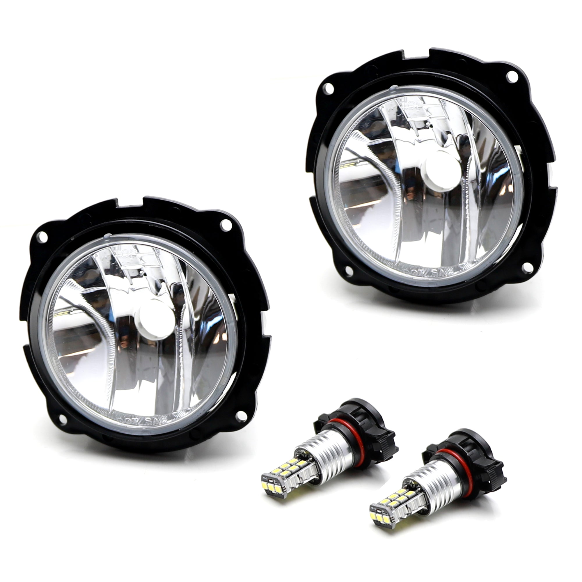 White LED Fog Lights Kit with Brackets & Harness Switch for 2008-2012 Ford Escape - Durable Off-Road Lighting for Night Driving & Bad Weather Conditions