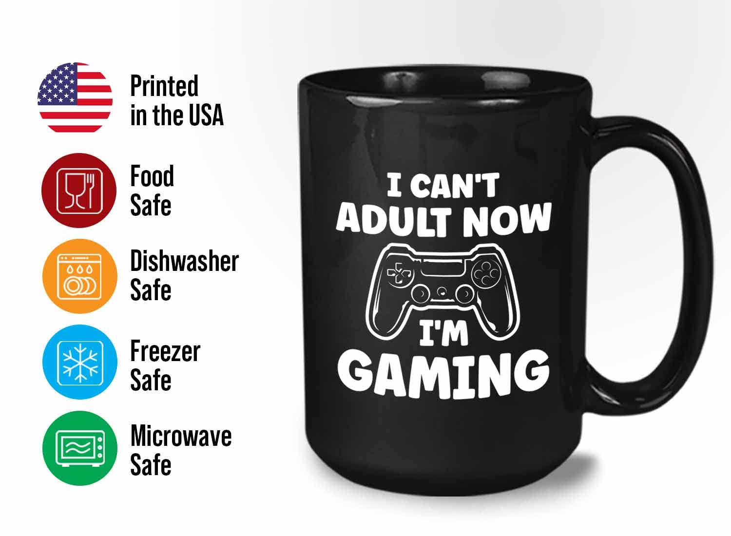 Bubble Hugs 15oz Black Gaming Coffee Mug - Funny 'Now I'm Gaming' Design for Video Game Lovers - Perfect Gift for Console Gamers, Multiplayer & Shooting Game Enthusiasts - Great for Gaming Sessions, Office Use & Geek Decor
