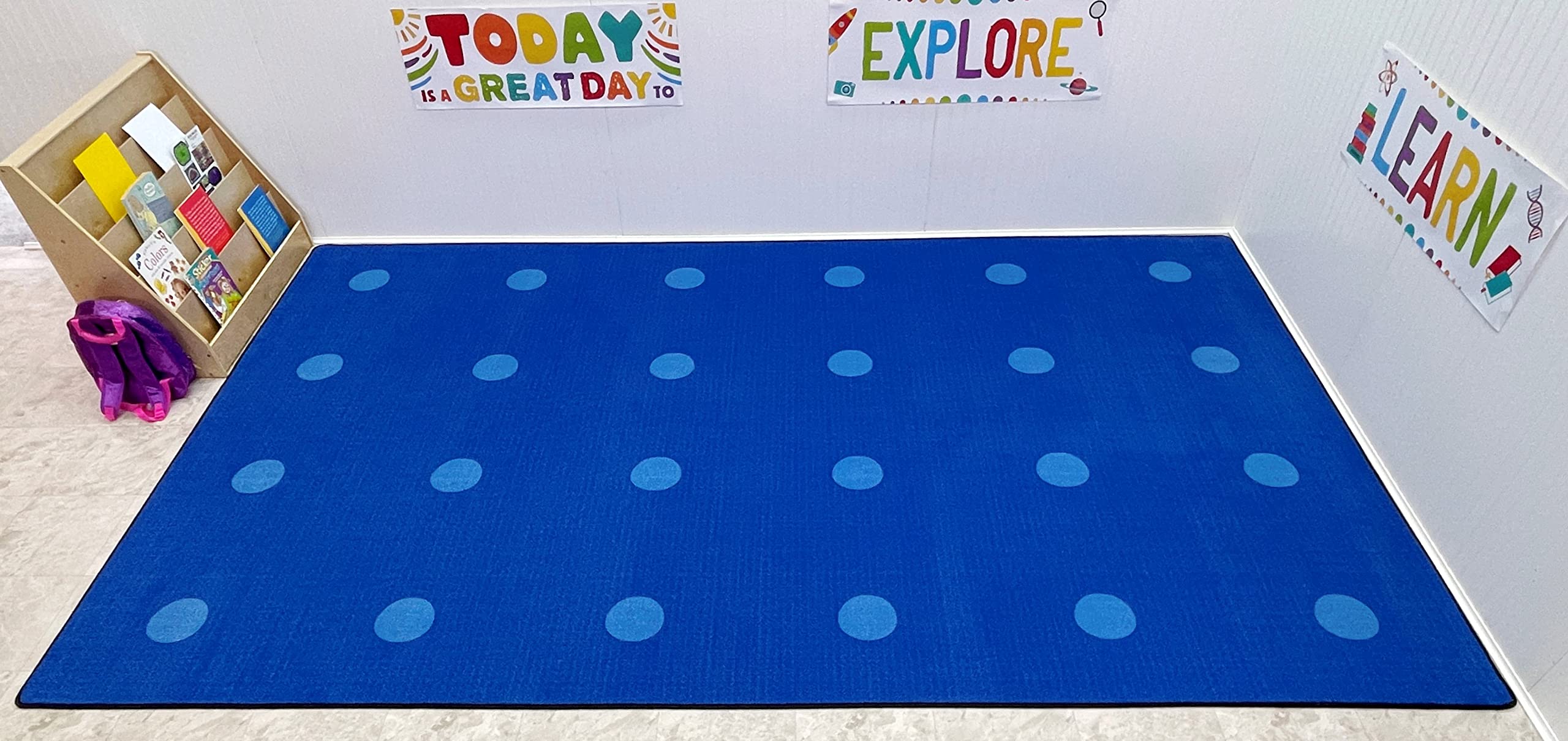 Blue On The Spot Seating Classroom Rug 6' x 8'6