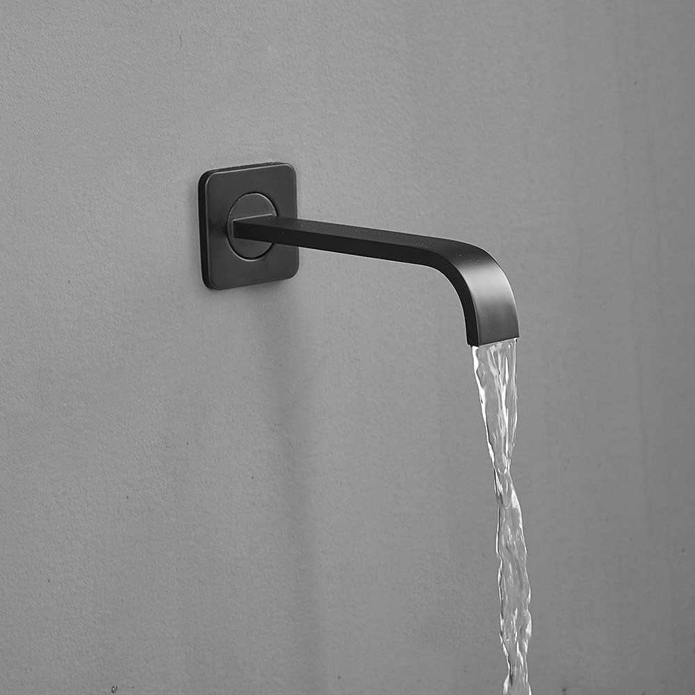 Premium Matte Black Shower Faucet Set - Luxury Rain Shower Head System with Wall Mounted Tub Spout & Single Handle Trim Kit (Includes Rough-in Valve) for Modern Bathroom Renovation | Perfect for Spa-Like Experience & Water Conservation