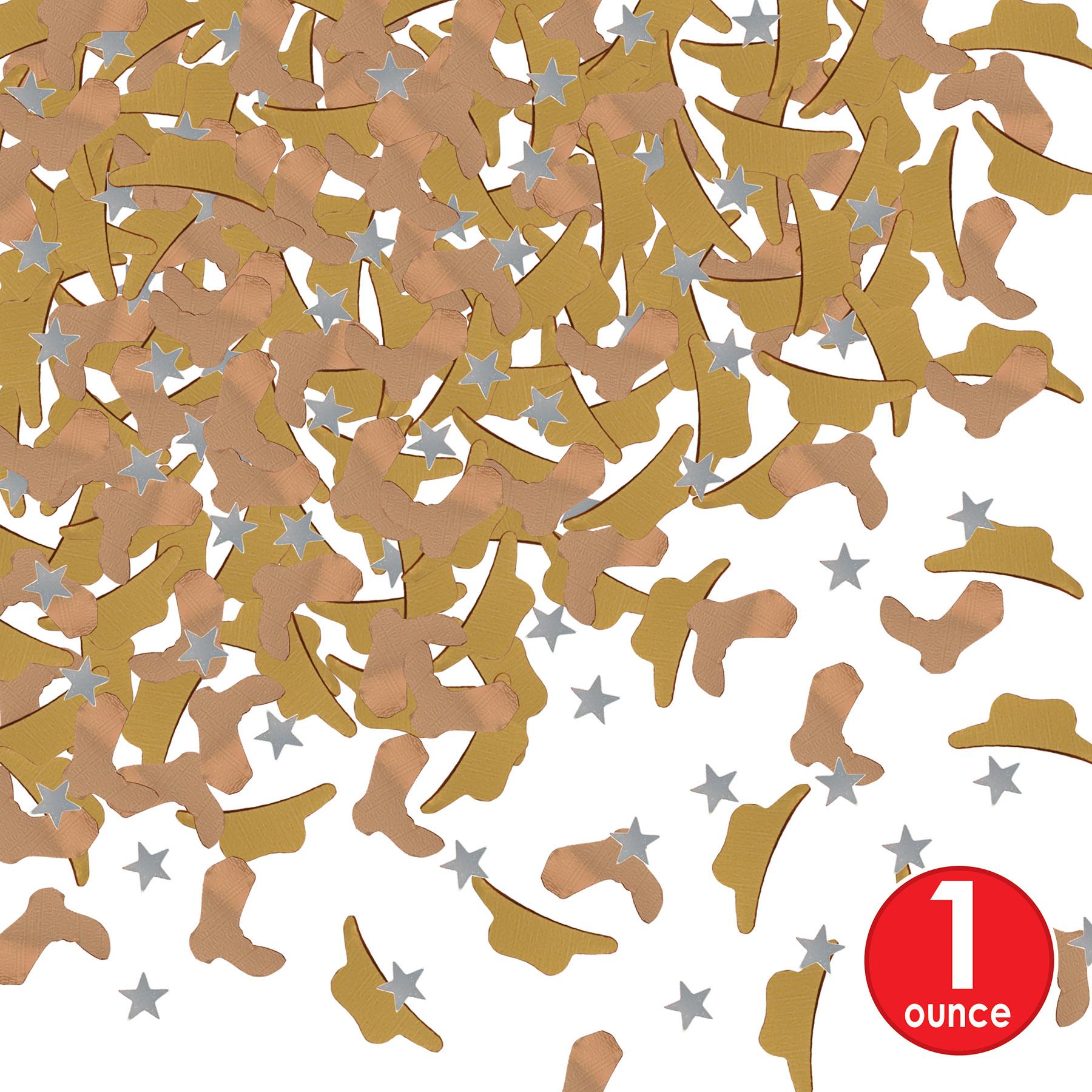 12 Pack Beistle Western Confetti Decorations - Copper, Gold, Silver (1 Oz per Pack) for Cowboy Parties, Wild West Events & Western Theme Celebrations
