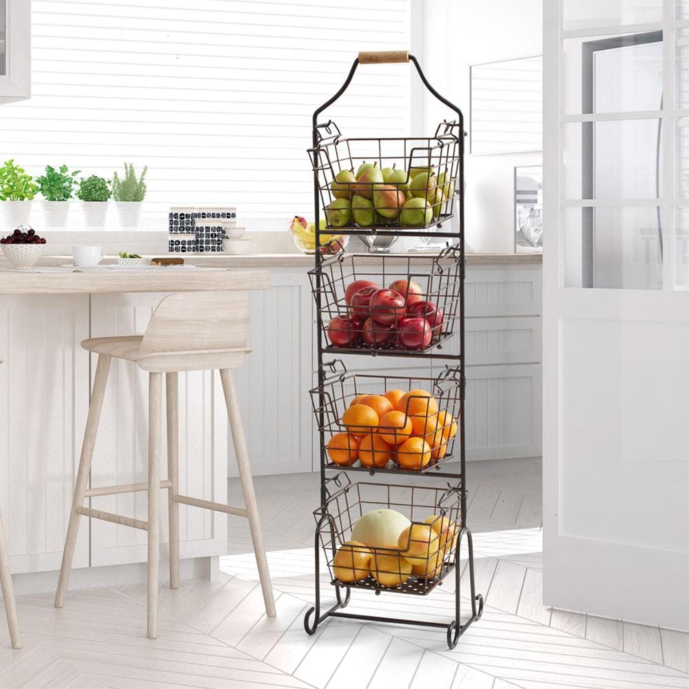 Adjustable Standing Storage Rack - Foldable Shelf Organizer for Kitchen, Bathroom, Office | Space Saving Storage Solution for Home & Office Organization