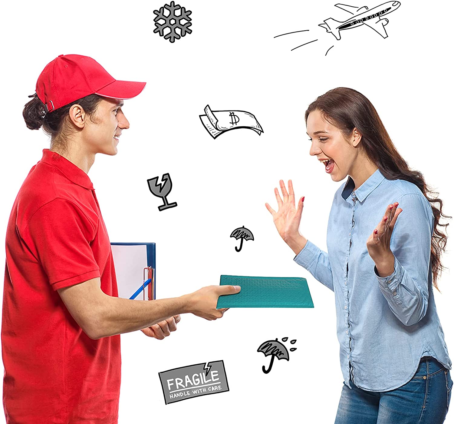 4x8 Bubble Mailer Padded Envelope - Waterproof Shipping Envelopes for Ecommerce, Small Packages & Documents | Turquoise Green | Perfect for eBay, Amazon, Etsy Sellers & Online Stores