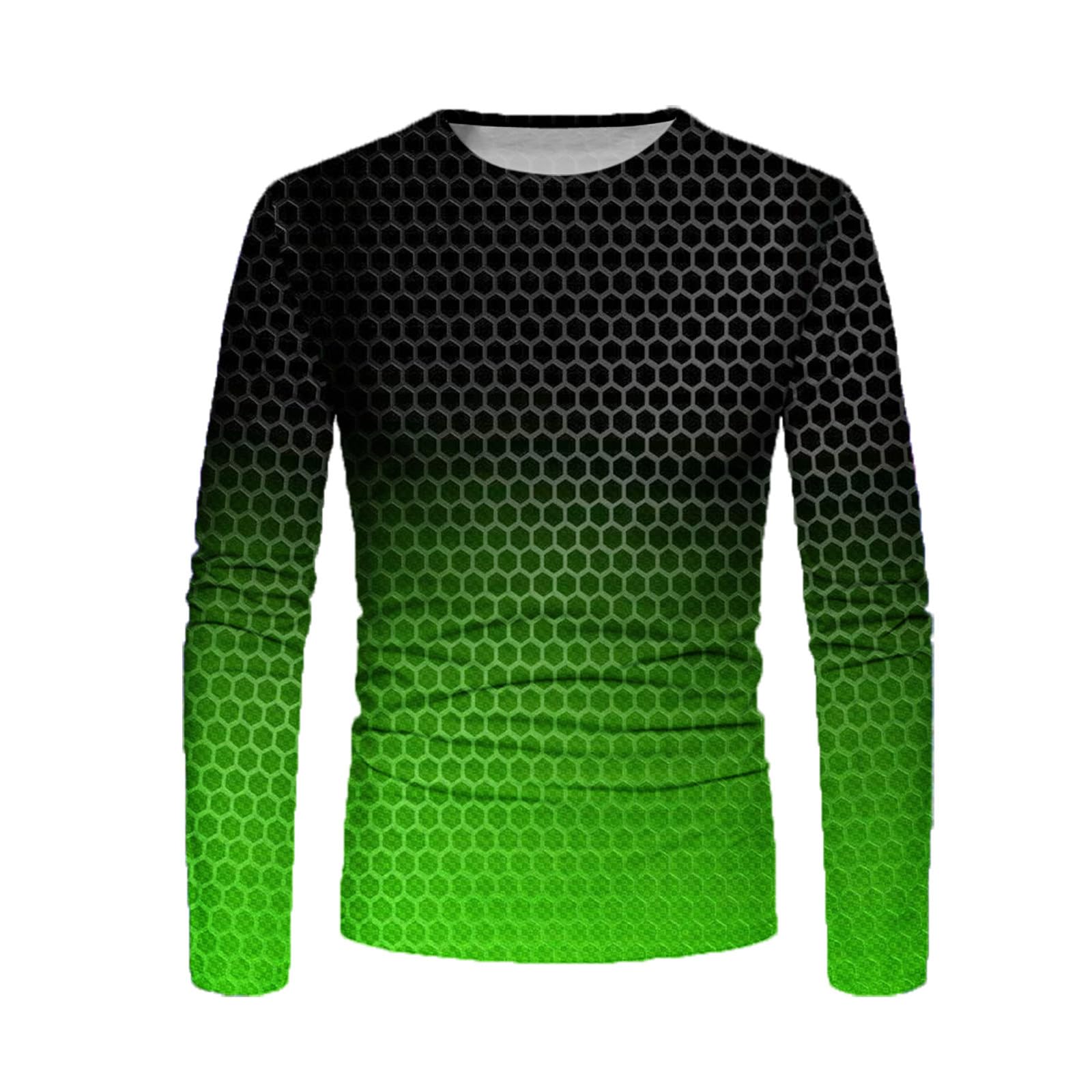 3D Geometry Print Men's Long Sleeve Graphic T-Shirt - Stylish Fall Streetwear Top for Casual Outings, Parties & Urban Fashion