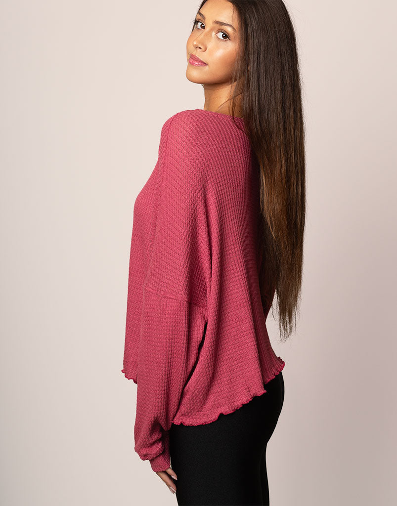 Oversized Waffle Knit Sweater Women's Casual Long Sleeve Pullover - Cozy Winter Fashion for Outfits, Dates & Holiday Gatherings