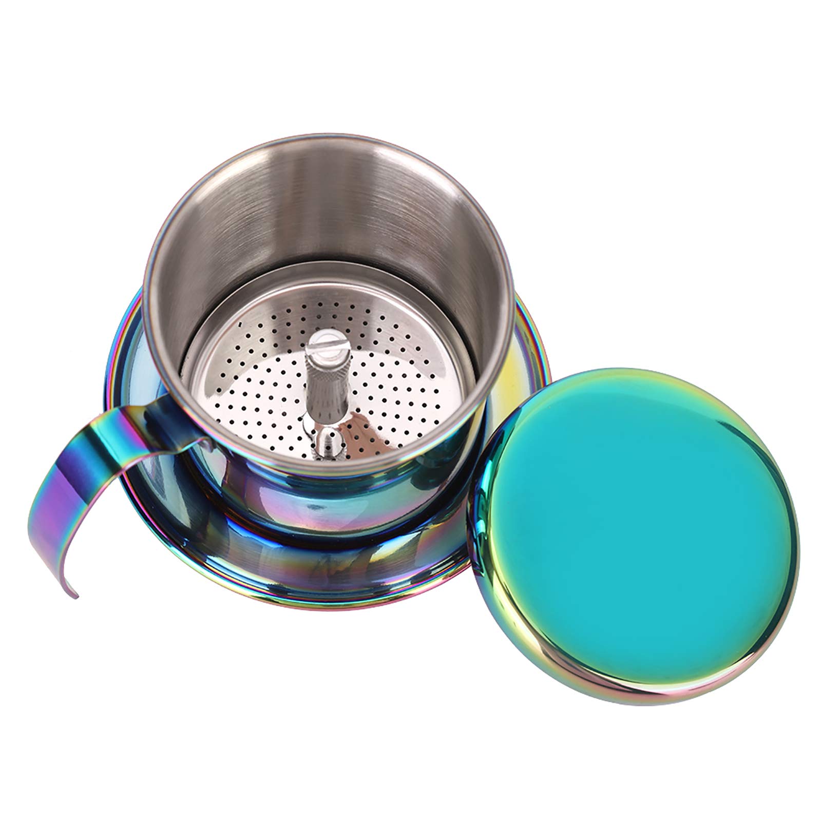 Stainless Steel Coffee Filter Press - Vietnamese Drip Coffee Maker for Single Cup Brewing | Reusable & Portable for Home, Office, Cafe, Travel | Perfect for Iced Coffee, Camping & Gifts