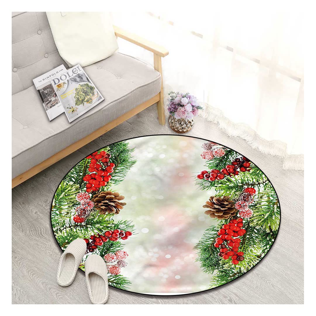Non-Slip Round Printed Area Rug - 79