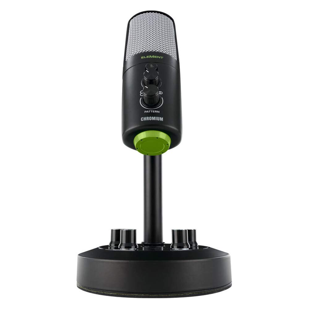 Mackie EleMent Series Chromium USB Condenser Microphone with Built-in Mixer, Mic Boom Arm Stand & Studio Headphones - Perfect for Podcasting, Streaming, Home Recording & Voice Overs