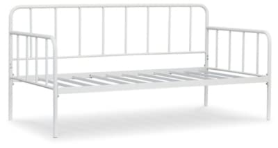 Ashley Furniture Trentlore Twin Metal Daybed with Platform - White | Space-Saving Sleeper for Guest Room, Dorm or Small Apartment