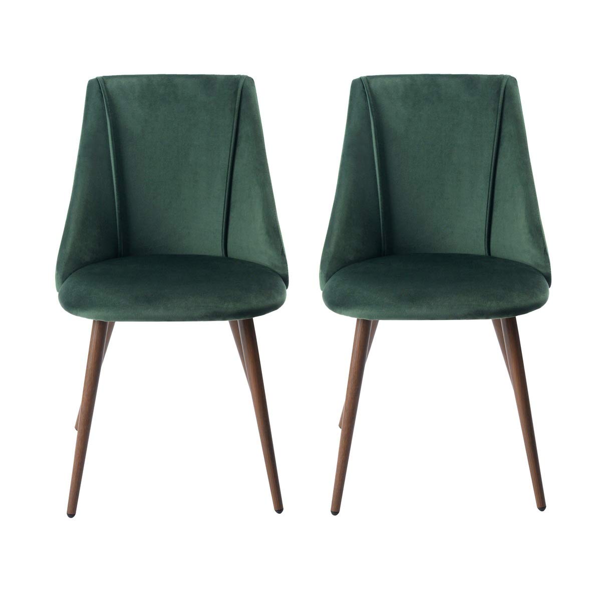 COZYCASA Velvet Dining Chairs Set of 2 - Mid-Century Modern Style Kitchen & Dining Room Accent Chairs with Sturdy Metal Legs - Comfortable for Kitchen, Lounge & Farmhouse Decor - Elegant Green Velvet Upholstery - Perfect for Dinner Parties, Breakfast Nooks & Home Office Seating