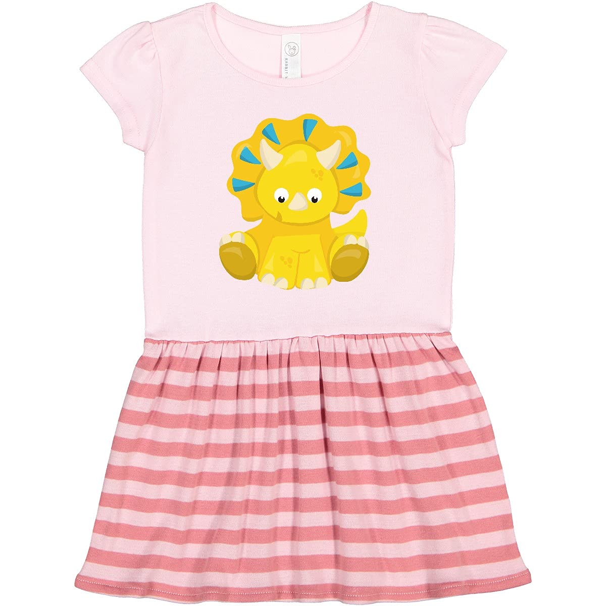 Inktastic Cute Dinosaur Print Toddler Dress - Baby Dino & Triceratops Outfit for Girls & Boys | Perfect for Playdates, Birthday Parties & Everyday Wear