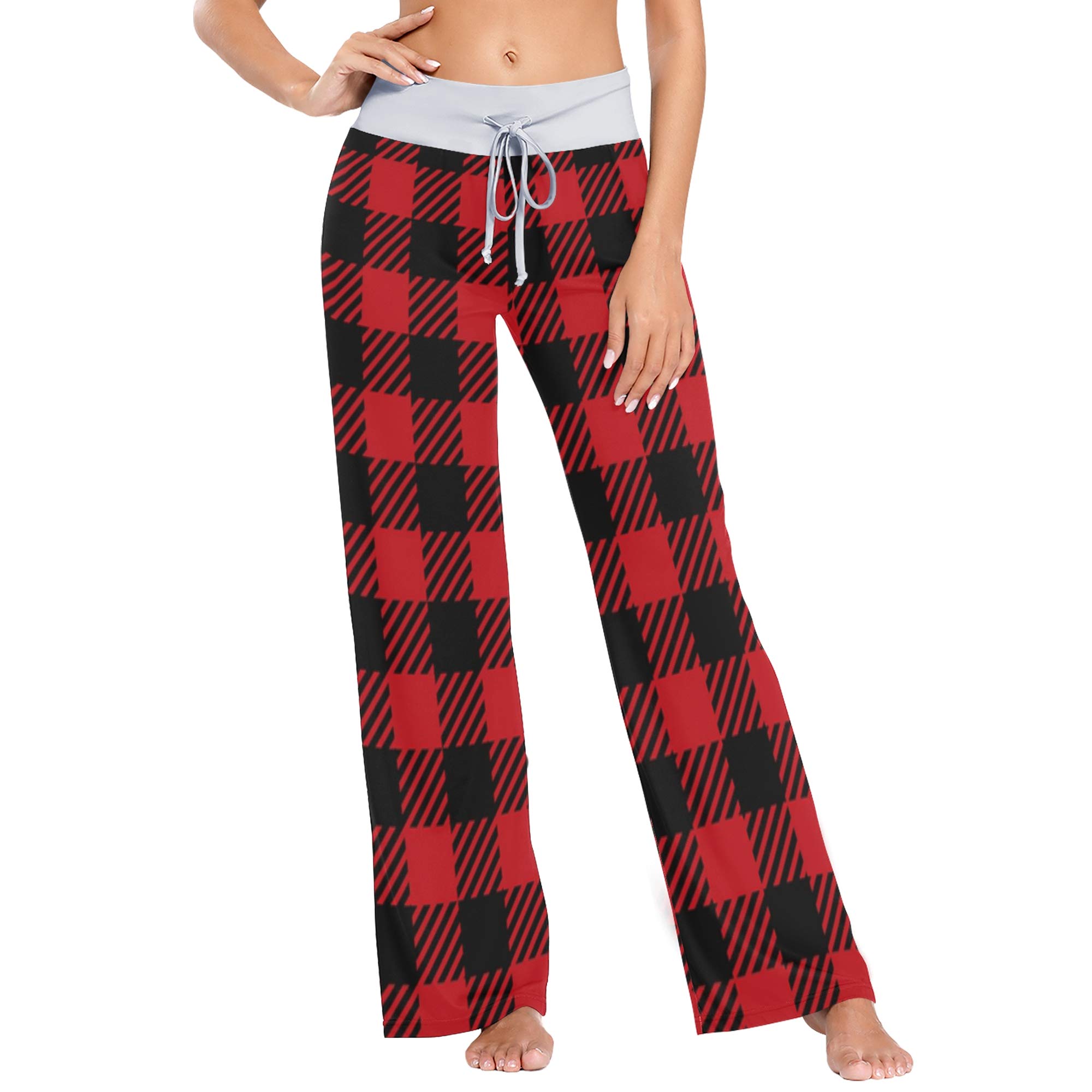 Women's High Waist Palazzo Lounge Pants - Soft Stretchy Drawstring Wide Leg Pajama Pants for Sleep, Yoga & Relaxation at Home