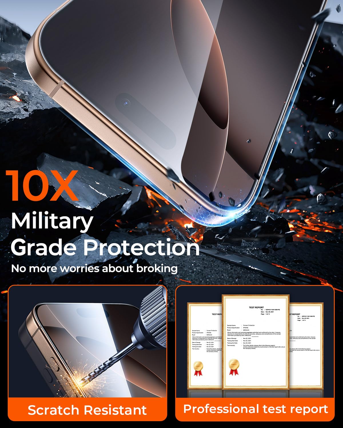 MRGLAS 4-Pack Tempered Glass Screen Protector for iPhone 16 Pro Max 6.9