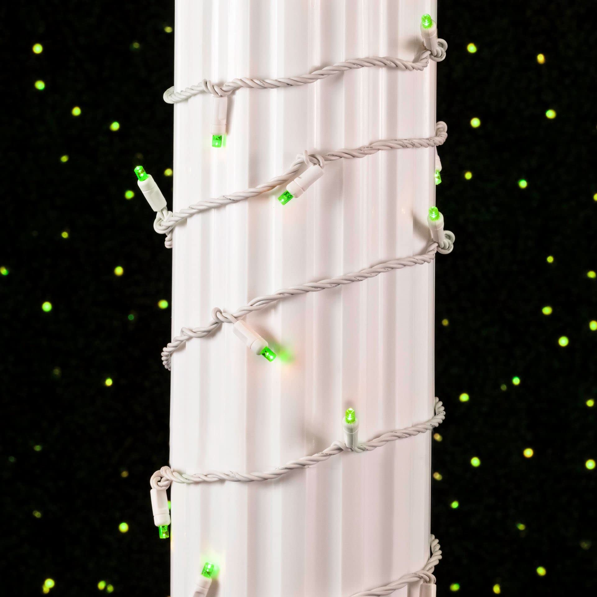 25FT 50 LED Green Christmas String Lights with White Wire - 5mm Wide Angle Bulbs, Commercial Grade Indoor/Outdoor Holiday Decorations - Perfect for Christmas Tree, Party, Wedding & Home Decoration