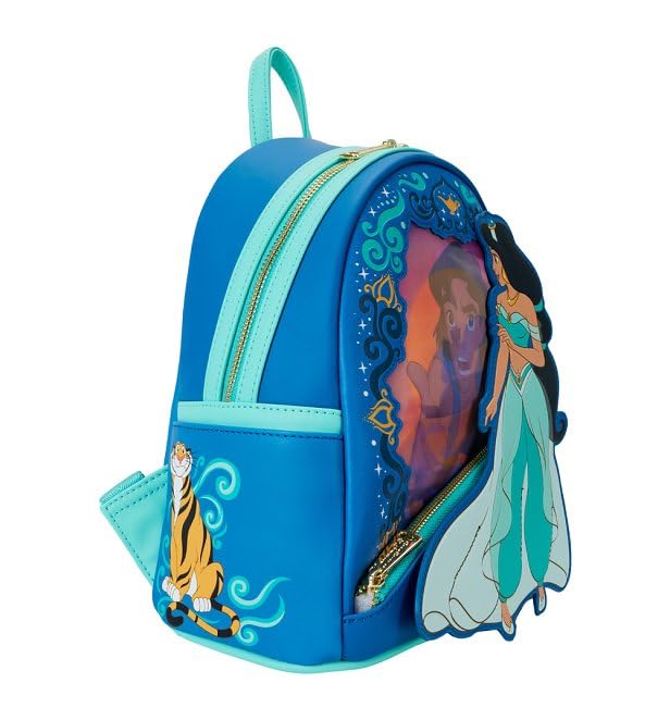 Disney Aladdin Jasmine Lenticular Mini Backpack by Loungefly - Cute Crossbody Bag for Women, Girls, Cosplay & Disney Fans - Perfect for Theme Parks, Conventions & Daily Use