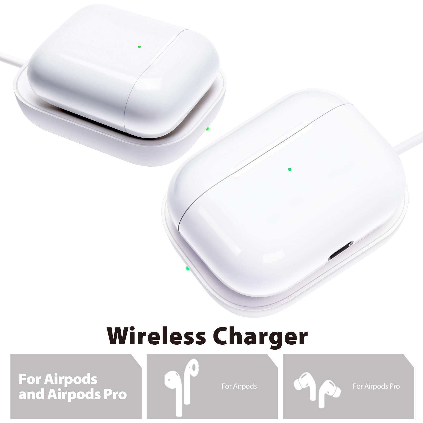Wireless Charger for AirPods 4 & AirPods Pro 2 with Active Noise Cancellation - Fast Charging Case Compatible with iPhone 14/13/12 - Perfect for Travel, Workouts & Daily Commute (White)