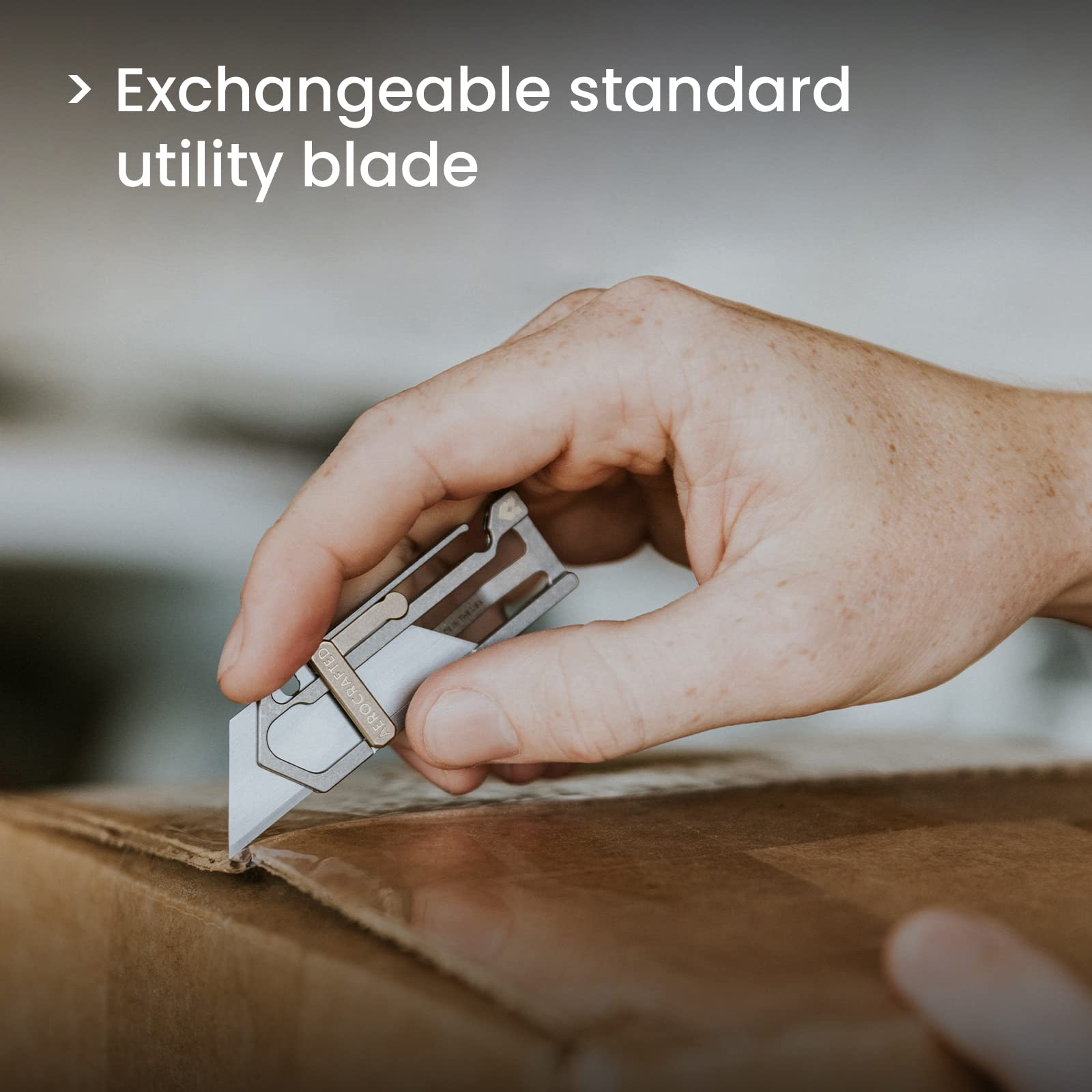 Premium Titanium/Bronze Utility Knife - USA Made EDC Pocket Knife with Razor Blade for Right-Handed Users | Perfect for Camping, Hiking, DIY Projects & Everyday Carry