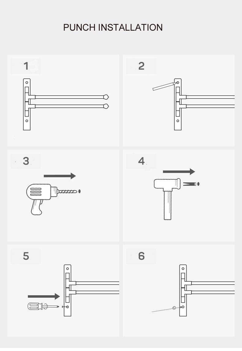 MOCOFO RV Bathroom Towel Rack - 4-Bar Swing Out Wall Mounted Towel Holder, Space Saving Aluminum Steel Folding Organizer for RV, Small Bathroom & Laundry Room - Perfect for Tight Spaces & Closet Organization
