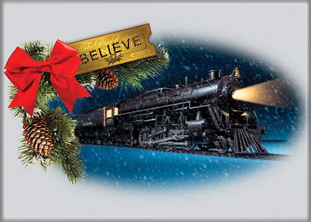 Polar Express Train Set with Ribbon - Perfect for Christmas Decorations, Holiday Gifts & Themed Parties