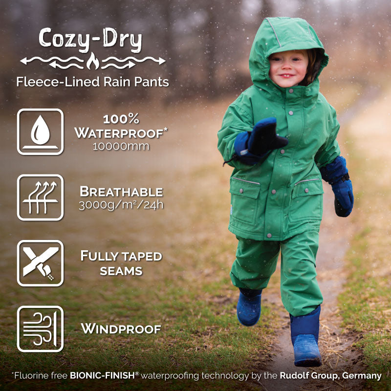 Jan & Jul Cozy Dry Waterproof Rain Pants for Kids - Lightweight, Breathable Outdoor Play & Hiking Gear