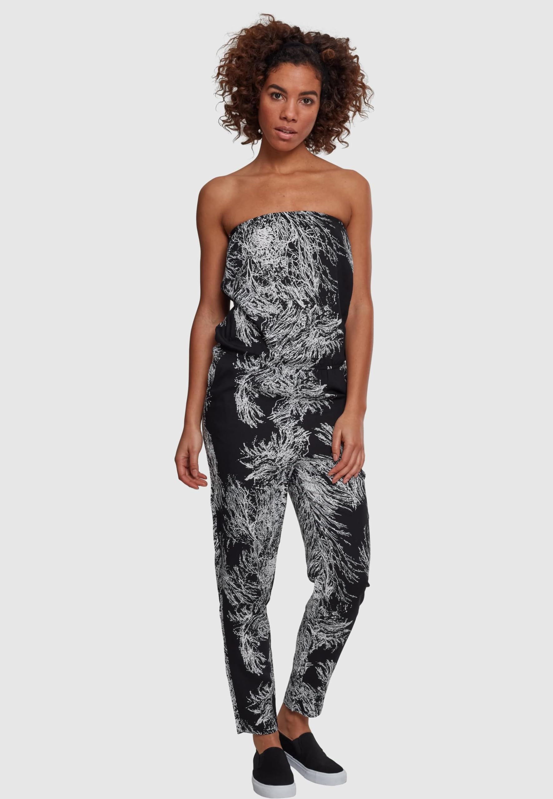Women's Bandeau Jumpsuit Romper - Stretchy Comfortable One Piece Outfit for Summer Beach Vacation, Pool Party, and Casual Wear - Size M