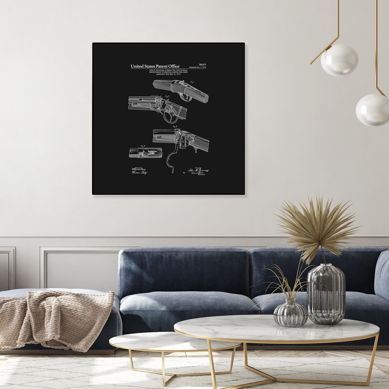 Breech Loading Rifle Patent - Black | Historical Firearm for Collectors & Reenactments