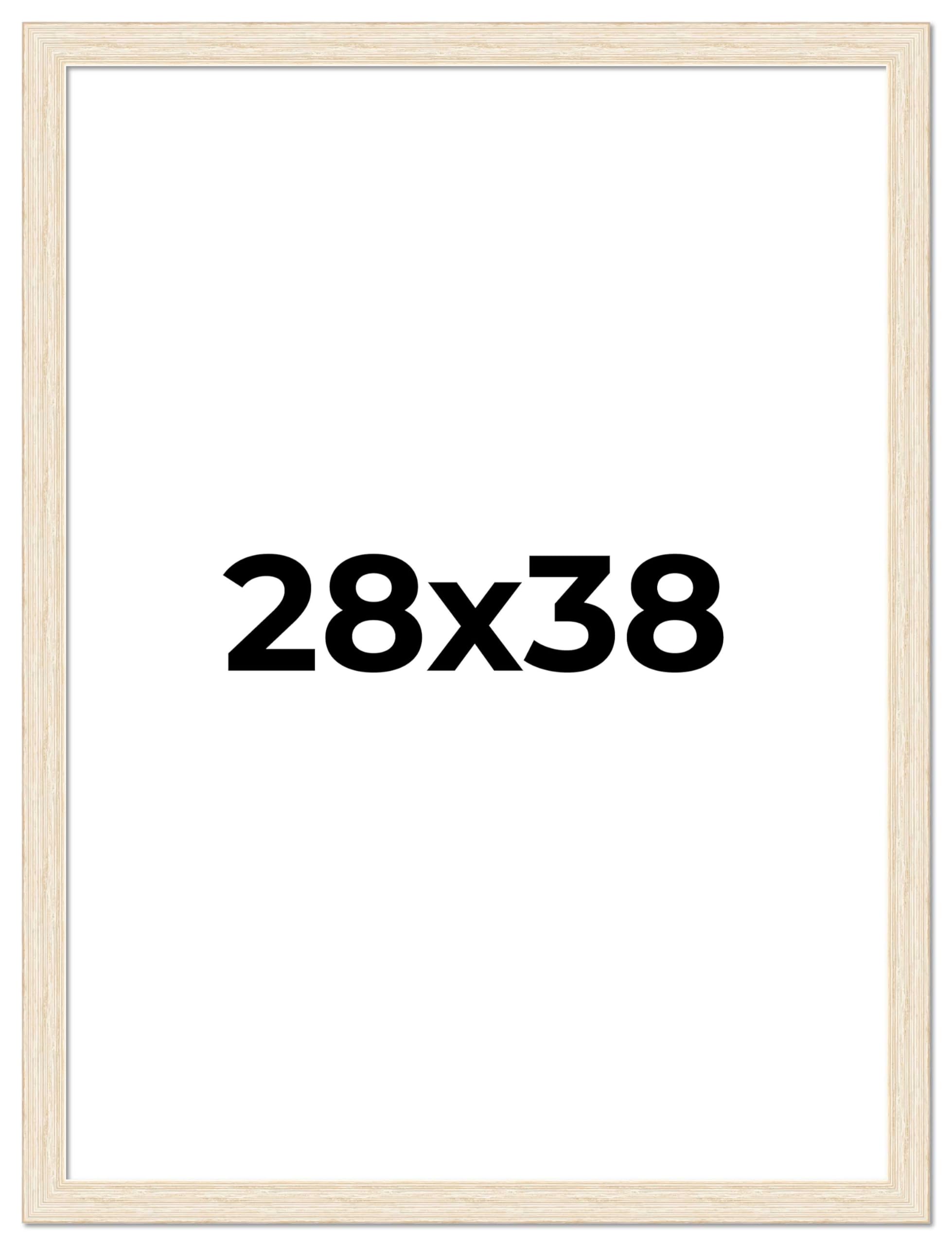 28x38 White Wash Distressed Wood Picture Frame - Solid Aged Washed Wood Photo Frame with UV Acrylic, Foam Backing & Hanging Hardware - Perfect for Posters, Artwork & Home Decor (28 x 38 Inches)