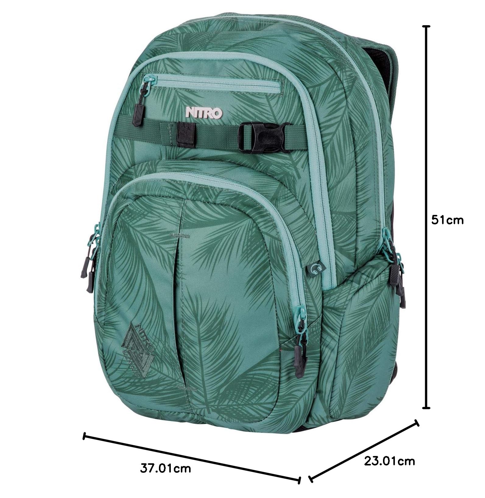 Nitro Unisex Chase Backpack - Durable Water-Resistant Laptop Backpack for School, Travel & Work (1 Pack) - Perfect for Students, Commuters & Outdoor Adventures