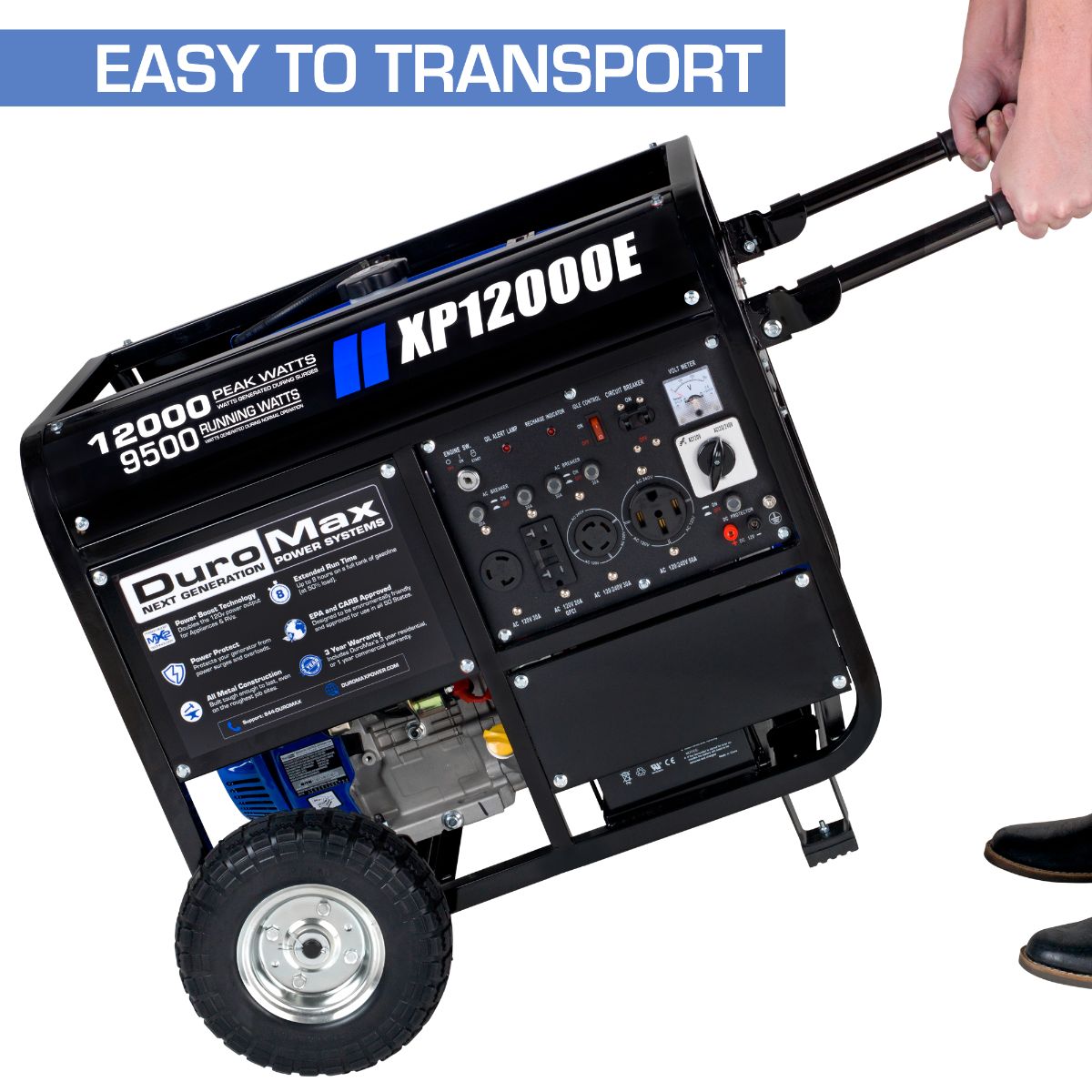 12,000 Watt Gasoline Portable Generator - Powerful & Reliable Backup Power for Home, Camping, RV & Emergency Use